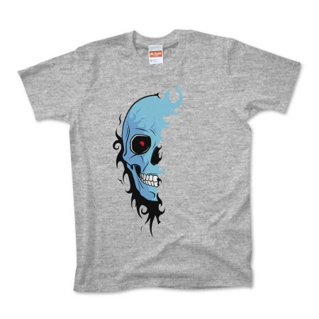 TRIBAL SKULL HALF (blue)