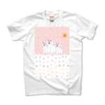 ハート模様の可愛い犬のイラストTシャツ