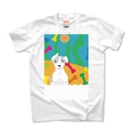 ポップな犬のイラストTシャツ