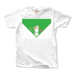 ベースボールと犬のイラストTシャツ
